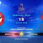 Prediksi Skor Pertandingan Brentford vs Liverpool, Premier League