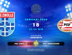 Prediksi Skor Pertandingan PEC Zwolle vs PSV Eindhoven, Eredivisie