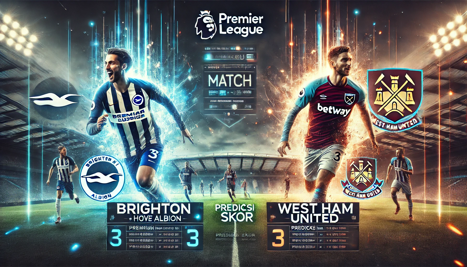 Prediksi Skor Brighton & Hove Albion vs West Ham United
