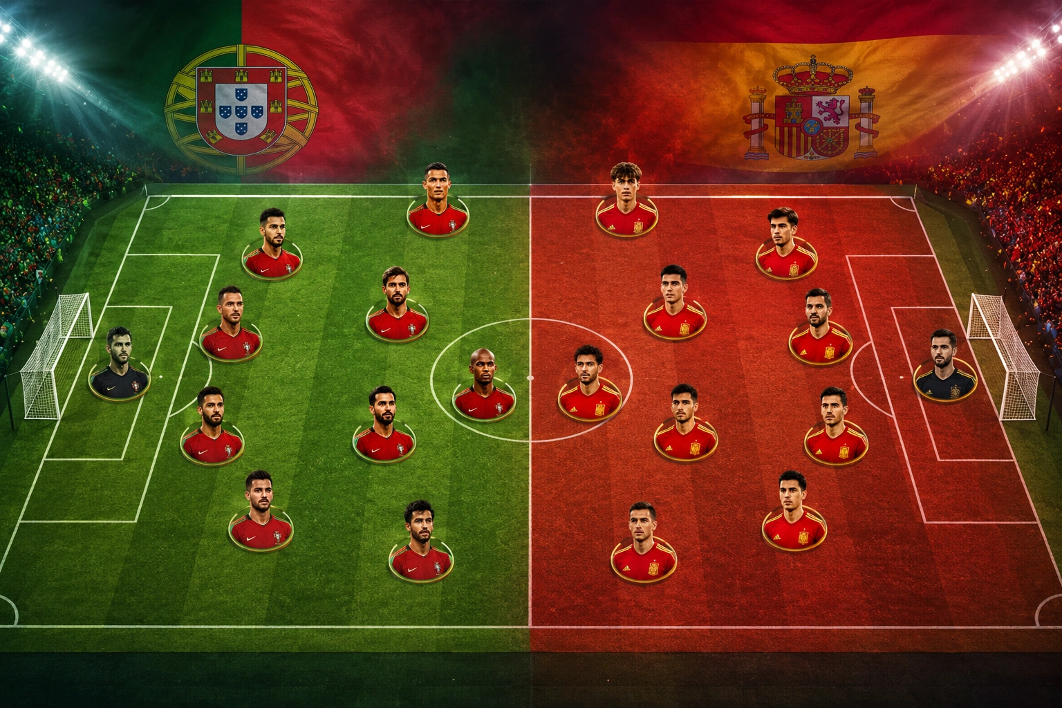 Prediksi Susunan Pemain Portugal vs Spain