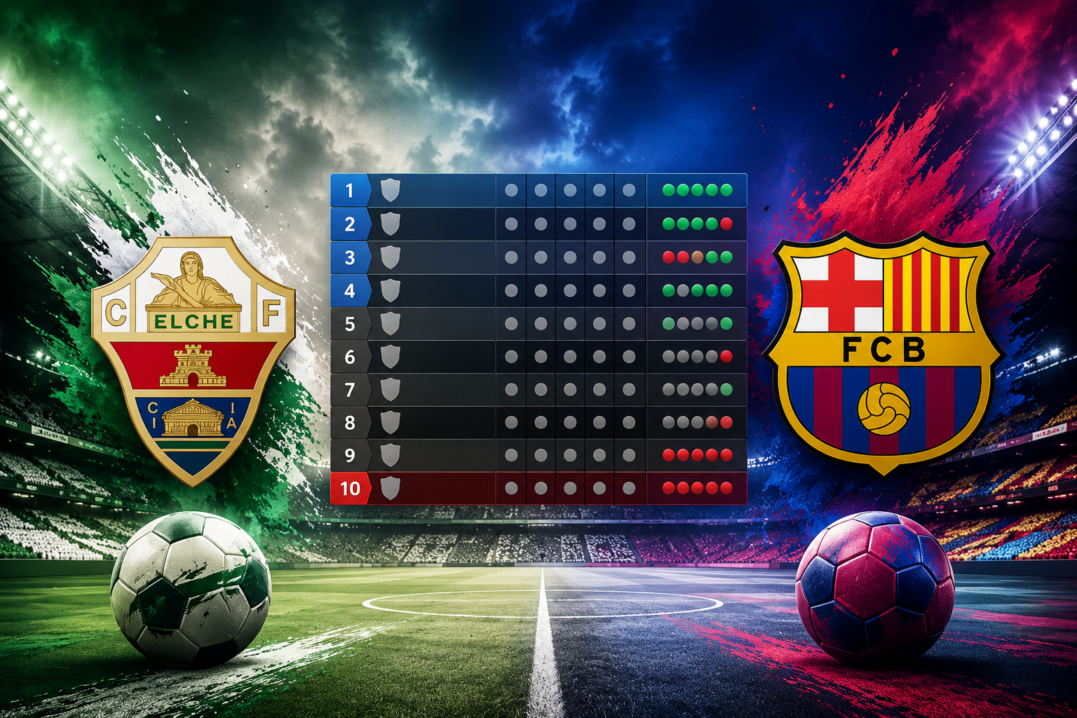 Klasemen Elche Vs Barcelona